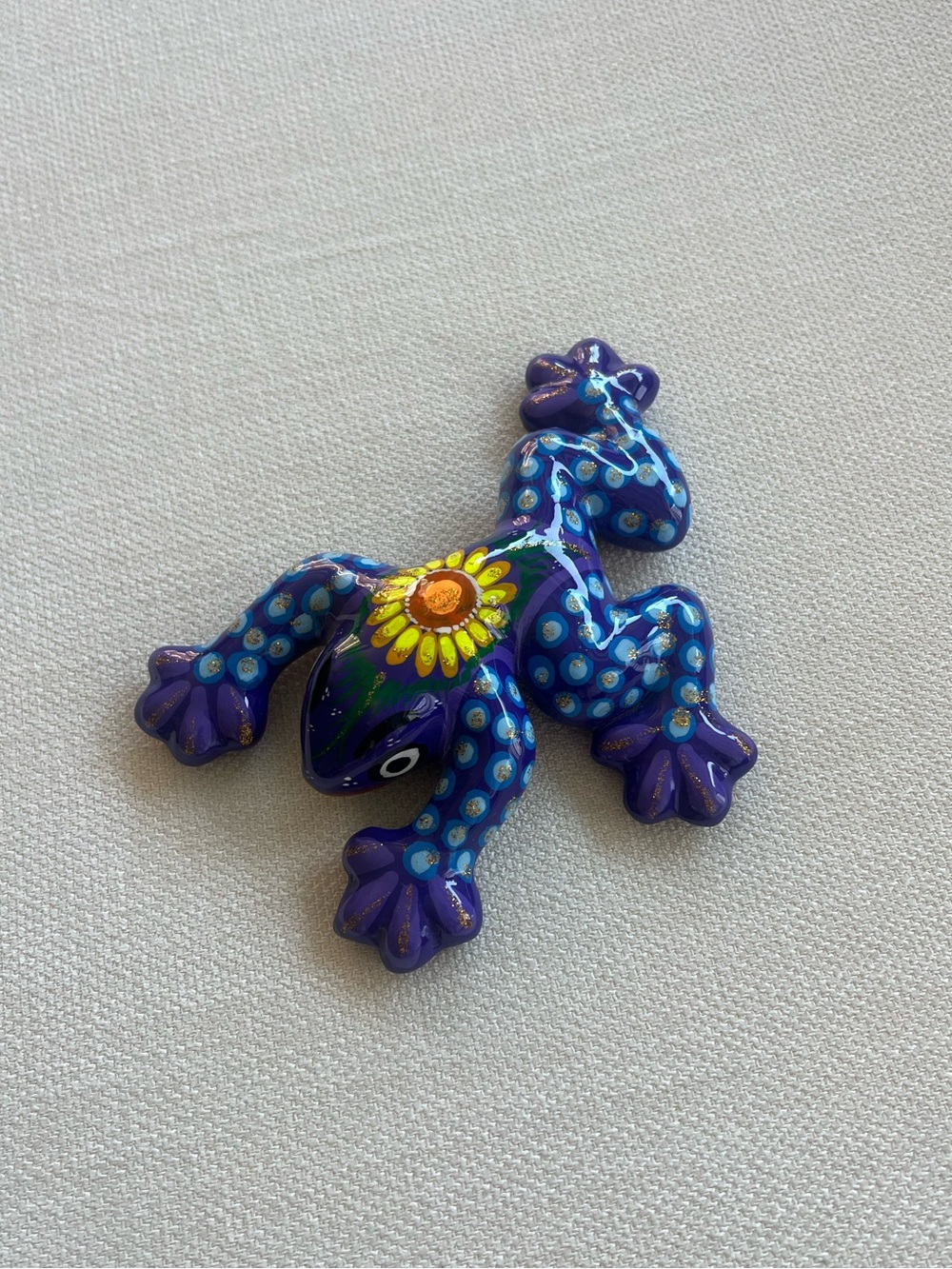Talavera Hand Painted Ceramic Glazed Outdoor Frog Decor for Wall or Garden
